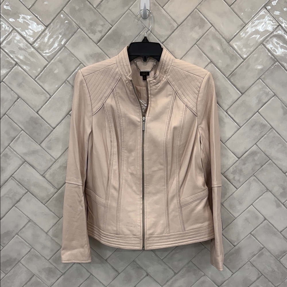 G.I.L.I. Blush Pink Leather Zip-Front Jacket